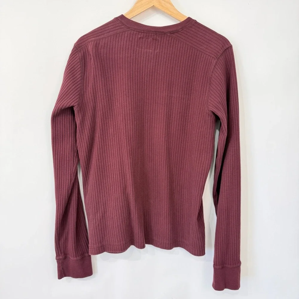 Abercrombie & Fitch Y2K Mens Long Sleeve Ribbed Knit Muscle Shirt Size M Stripe‎